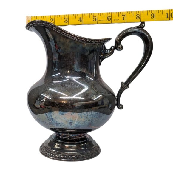 Vtg Reed Barton Old London 7025 Water Pitcher Sliver Plated 8 HP 8.5" x 9.5" - Picture 9 of 13